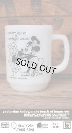 画像1: FIRE KING 1980'S MICKEY MOUSE "Steamboat Willie" MUG
