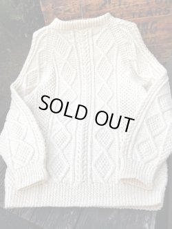 画像2: SCOTCH HAND KNITTED ARAN "MADE IN SCOTLAND" FISHERMAN SWEATER
