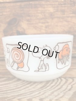 画像2: FIRE KING SNOOPY 60~70'S "SWEETS" BOWL 