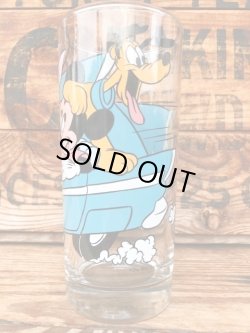 画像2: WALT DISNEY "MICKEY♥MINNIE, PLUTE" CONVERTIBLE CAR VINTAGE GLASS #1