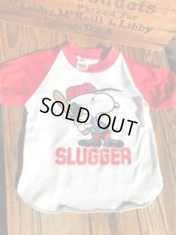 画像1: SNOOPY "SLUGGER" KIDS VINTAGE T-SHIRTS