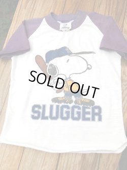 画像1: SNOOPY "SLUGGER" KIDS VINTAGE T-SHIRTS