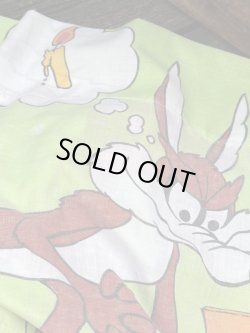 画像6: ROAD RUNNER & WILLE E COYOTE 1970'S "GREEN" TWIN FLAT SHEETS