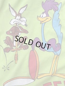 画像12: ROAD RUNNER & WILLE E COYOTE 1970'S "GREEN" TWIN FLAT SHEETS