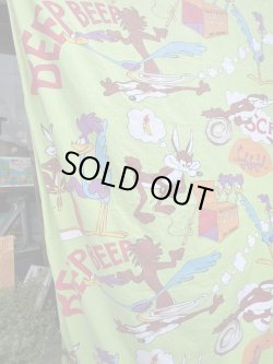 画像3: ROAD RUNNER & WILLE E COYOTE 1970'S "GREEN" TWIN FLAT SHEETS