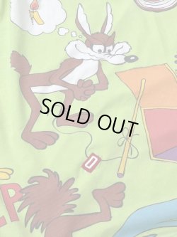 画像10: ROAD RUNNER & WILLE E COYOTE 1970'S "GREEN" TWIN FLAT SHEETS