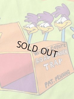 画像13: ROAD RUNNER & WILLE E COYOTE 1970'S "GREEN" TWIN FLAT SHEETS