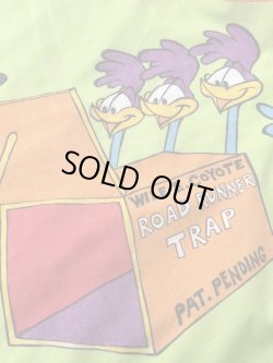 画像15: ROAD RUNNER & WILLE E COYOTE 1970'S "GREEN" TWIN FLAT SHEETS