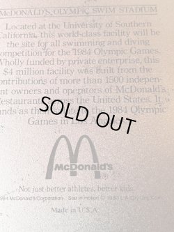 画像4: McDONALD'S "LOS ANGELES OLYMPIC" 1984'S METAL PLATE