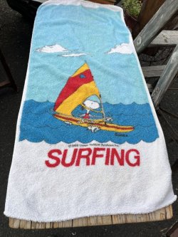 画像1: PEANUTS "SURFING” VINTAGE TOWEL  