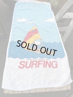 画像1: PEANUTS "SURFING” VINTAGE TOWEL  