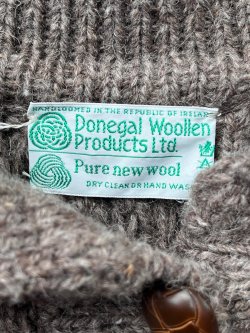 画像7: DONEGAL WOOLEN PRODUCTS "MADE IN IRELAND" USED FISHERMAN CARDIGAN
