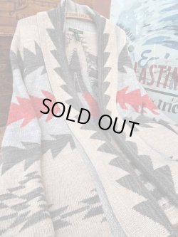 画像10: RALPH LAUREN "LAUREN" 1990'S NATIVE AMERICAN PATTERN KNIT CARDIGAN