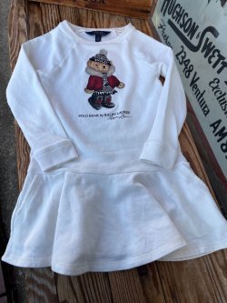 画像1: RALPH LAUREN "POLO BEAR"  KIDS USED SWEAT DRESS