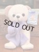 SNUGGLE BEAR WITH PURPLE BLANKET D.STOCK BEAN DOLL 