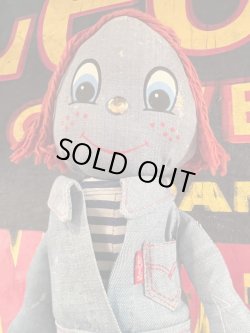 画像1: LEVI'S "BIG E" 1970'S RED HAIR”16" DENIM RAG DOLL