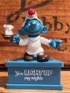 SMURF ”YOU LIGHT UP MY NIGHT" 1970'S PVC MESSAGE DOLL