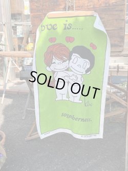 画像9: LOVE IS TOGETHERNESS 1970'S LINEN FABRIC