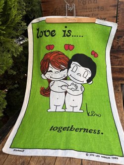 画像1: LOVE IS TOGETHERNESS 1970'S LINEN FABRIC