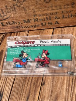 画像1: MICKEY MOUSE & MINNIE MOUSE "COLGATE" 1987'S D.STOCK PENCIL POUCH #2