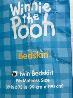 画像7: WINNIE THE POOH "MADE IN USA" D.STOCK TWIN BEDSKIRT #2