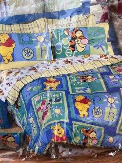 画像3: WINNIE THE POOH "MADE IN USA" D.STOCK TWIN BEDSKIRT #2