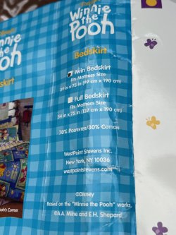 画像6: WINNIE THE POOH "MADE IN USA" D.STOCK TWIN BEDSKIRT #2