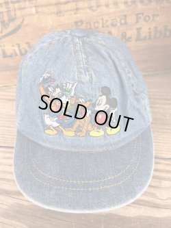 画像1: DISNEYLAND "EMBROIDERY" KIDS 1990'S DENIM CAP 