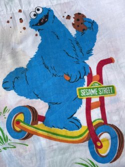 画像1: SESAME STREET "MADE IN USA" VINTAGE TWIN FLAT SHEETS