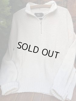 画像1: RRL "3STAR" 90'S HALF ZIP COTTON SWEATER