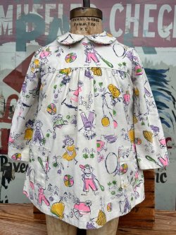 画像1: CHILDREN'S ”お絵描き柄” KIDS VINTAGE DRESS 