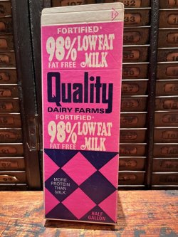 画像1: QUALITY DAIRY FARMS 1970'S LOFAT MILK PAPER PACK 