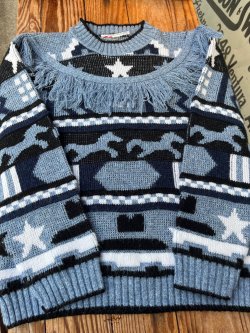 画像1: HORSES🐴 FRINGE KIDS  USED SWEATER 