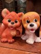 THE FOX AND THE HOUND "MADE IN ITALY" 1980'S LEDRAPLASTIC FIGURE SET