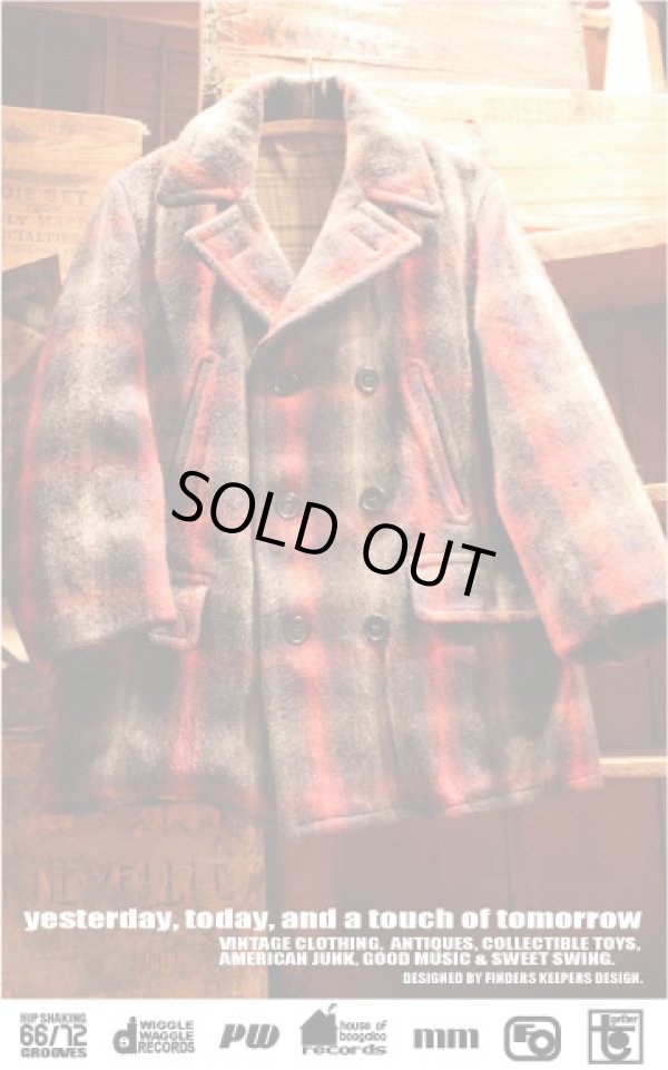 画像1: DOUBLE BREASTED VINTAGE WOOL COAT