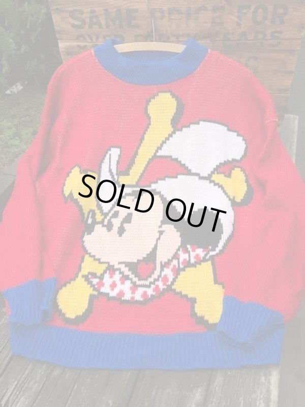 画像1: MICKEY MOUSE "COWBOY" VINTAGE SWEATER