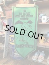 画像: SNOOPY VINTAGE "START ACTING" GREEN FELT BANNER