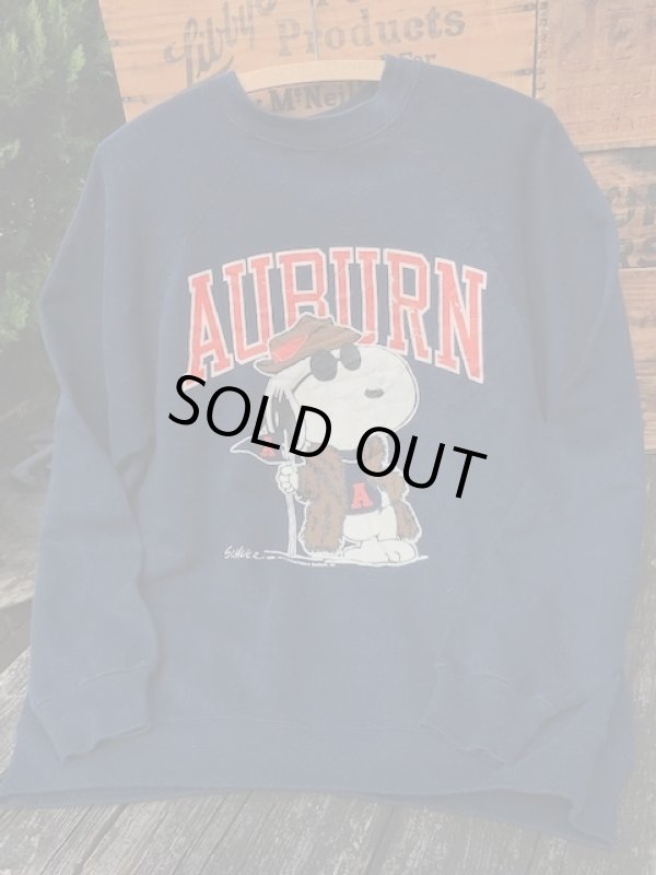 画像1: PEANUTS "AUBURN UNIVERSITY" "MADE IN USA" OLD SWEAT SHIRTS