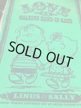 画像: LINUS & SALLY VINTAGE "LOVE IS WALKING HAND-IN-HAND" FELT BANNER 