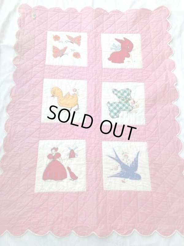 画像1: ANTIQUE BABY QUILT BLANKET