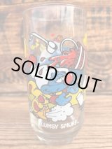 画像: SMURF 1980'S HARDEES "CLUMSY SMURF" GLASS #1