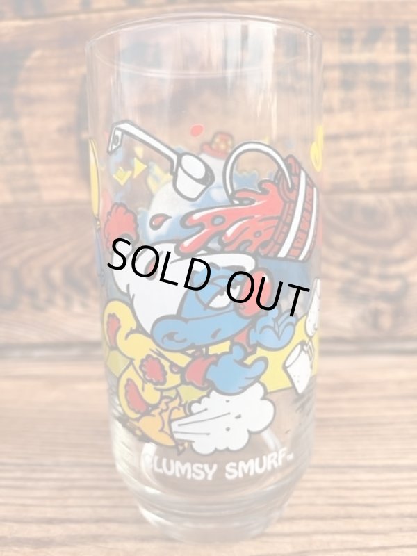 画像1: SMURF 1980'S HARDEES "CLUMSY SMURF" GLASS #1