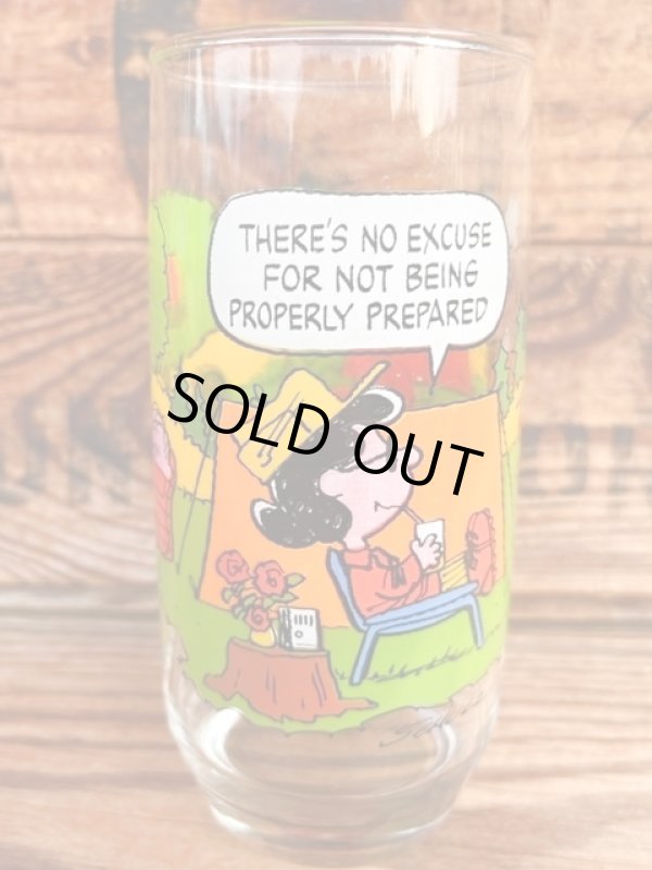 画像1: SNOOPY 1980'S "NO EXCUSE,NO PREPARED" CAMP SNOOPY COLLECTION GLASS #1