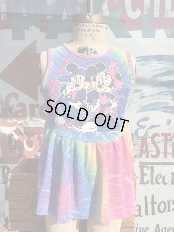 画像1: MICKEY(ᵔᴥᵔ)MINNIE "MADE IN USA" VINTAGE KIDS TIE DYE DRESS
