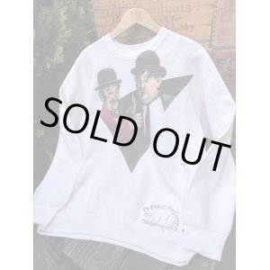 画像:  LAUREL AND HARDY "MADE IN USA" HAND PAINTED BY "STEPHEN WEBB" SWEAT SHIRTS