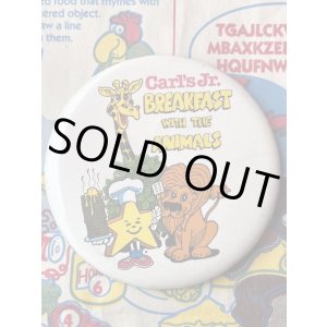 画像: CARL'S JR "BREAKFAST WITH THE ANIMALS" PIN BACK BUTTON 