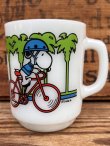 画像1: FIRE KING SNOOPY 70~80'S  "PEDAL POWER" MUG