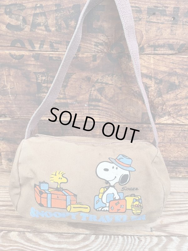 画像1: PEANUTS "SNOOPY TRAVELER" VINTAGE SMALL DUFFLE BAG 