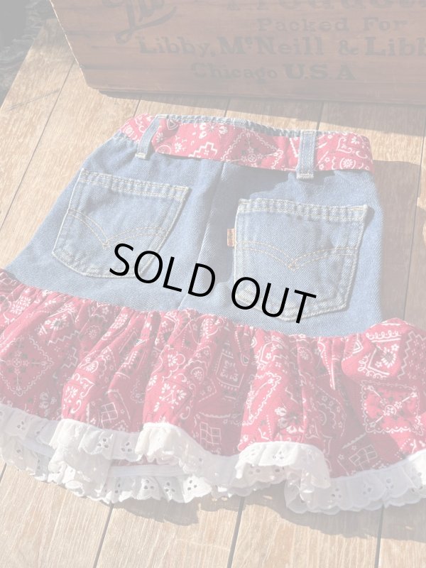 画像1: LEVI'S KIDS VINTAGE DENIM × BANDANA KORRAL SKIRT