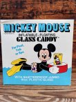 画像1: MICKEY MOUSE 1987'S D.STOCK GLASS CADDY WITH 19oz GLASS